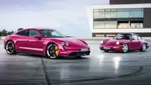 2022 Porsche Taycan Turbo S With 911 Front Angled