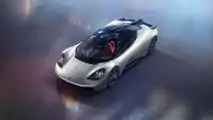 Gordon Murray Automotive T.50 über vorn drei Viertel beleuchtet