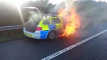 UK police BMW 530d in flames