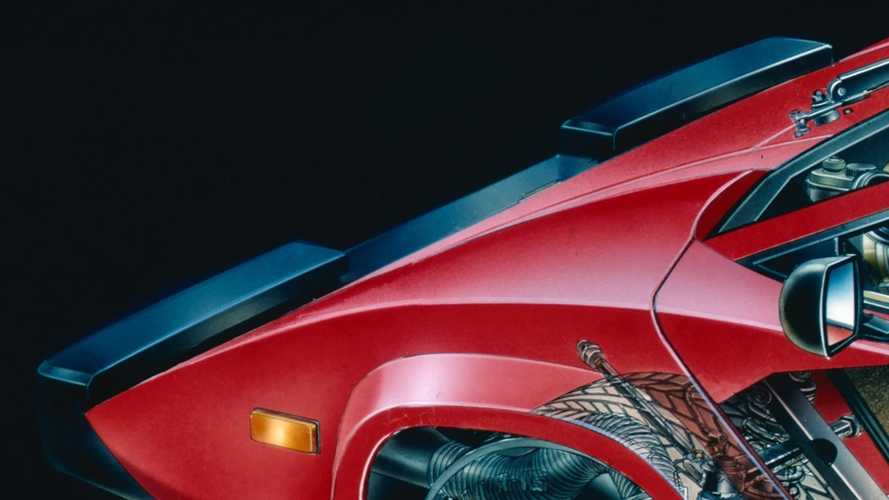 Lamborghini Countach cutaway drawing by David Kimble
