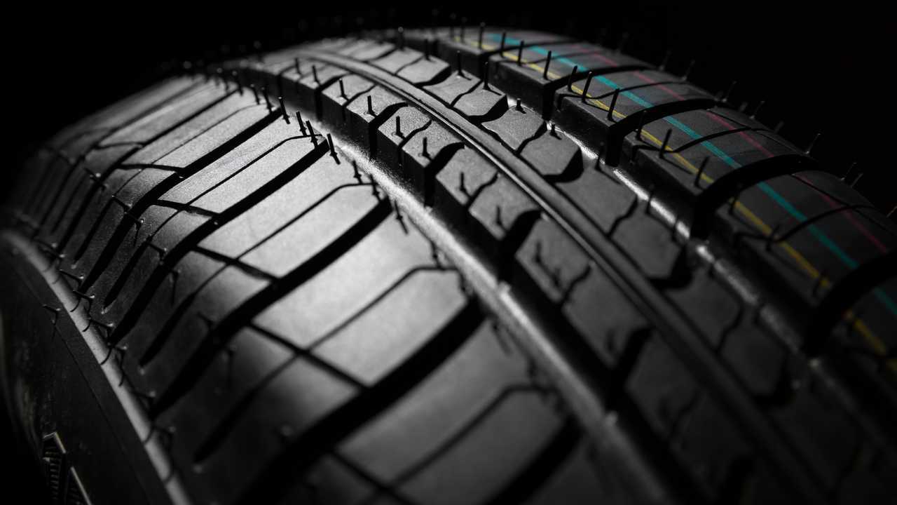 New car tyre closeup