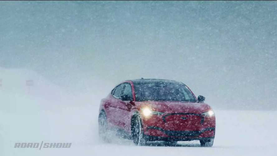 2021 Ford Mustang Mach-E in the Snow