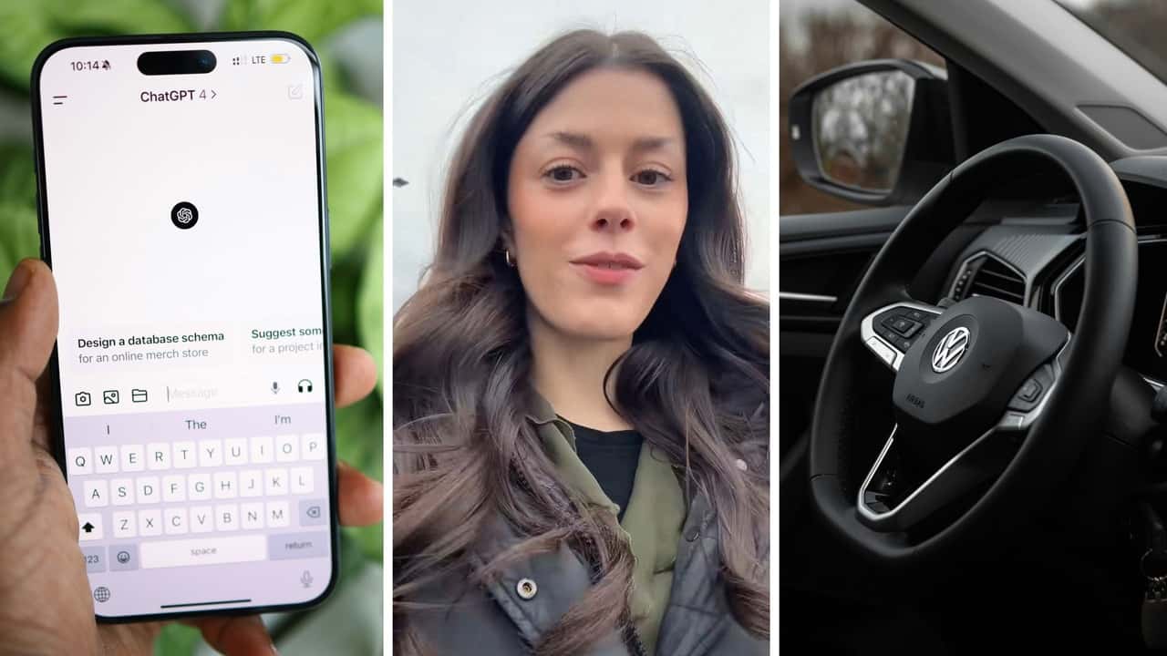Volkswagen saleswoman gives man quote for new car