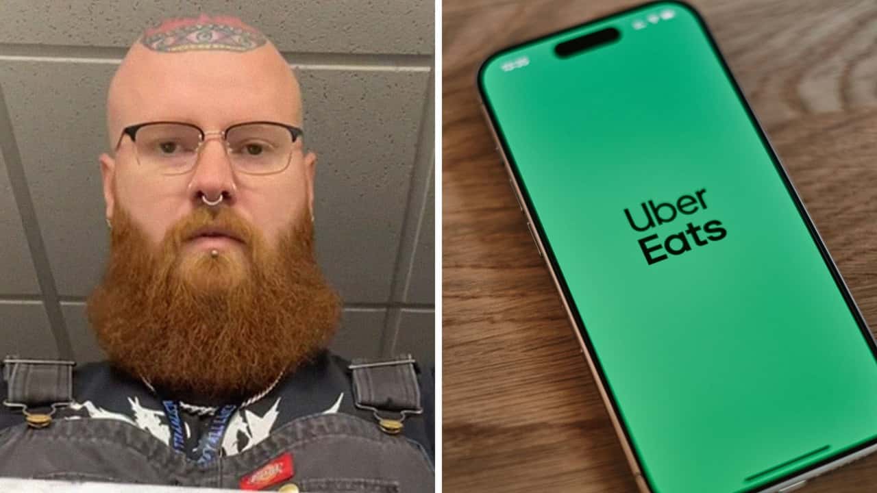 Uber Eats Driver Picks Up Order