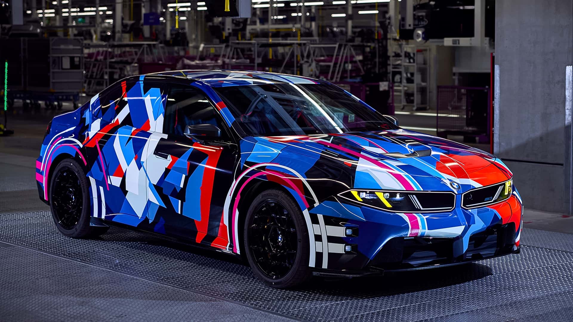 BMW M3 EV Teased with Minimal Camouflage Ahead of Production