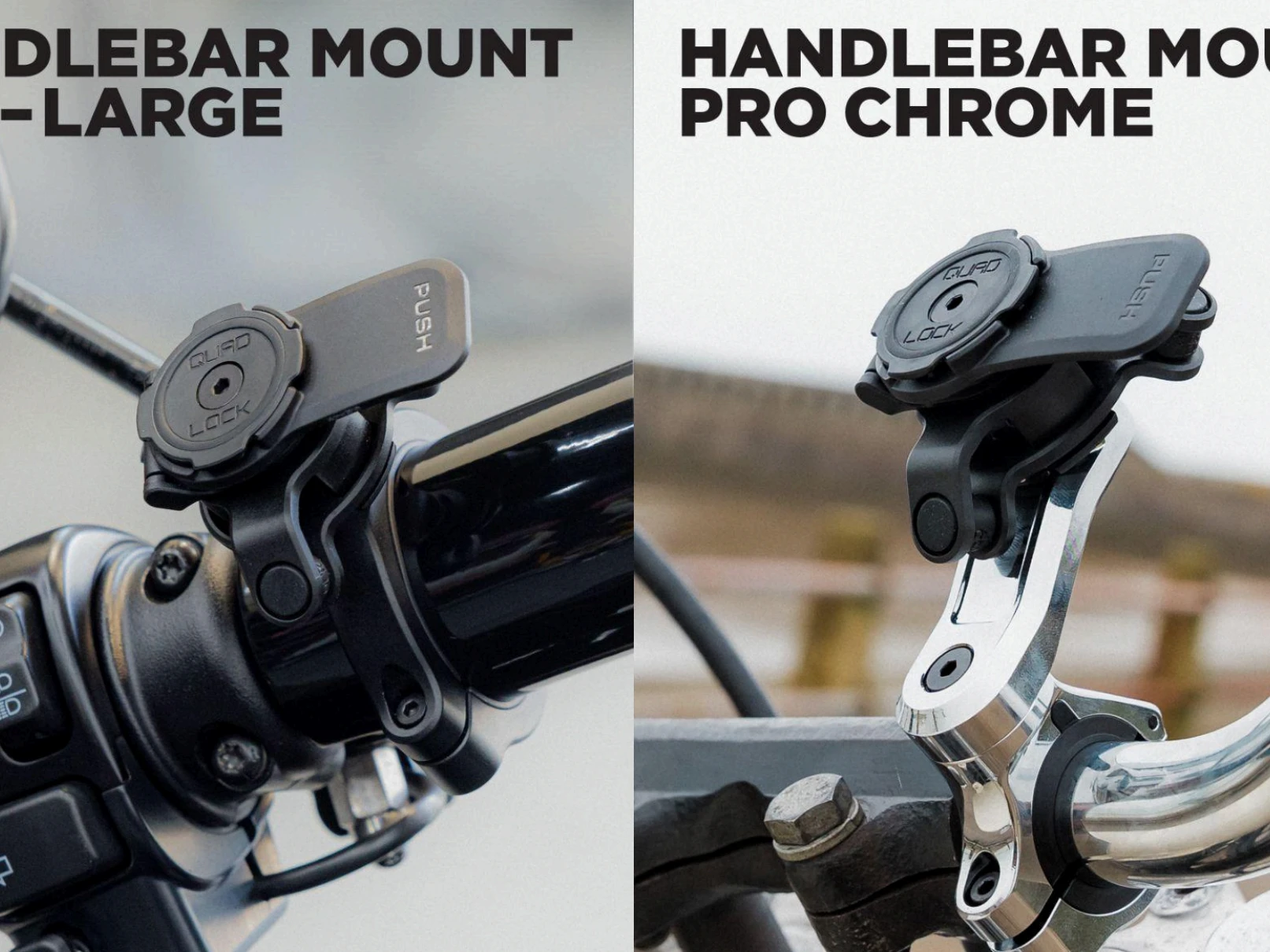 Quad Lock Has New Mounts For Cruiser Motorcycles With Thick Bars
