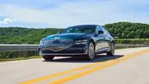 2023 Genesis Electrified G80 exterior driving shots