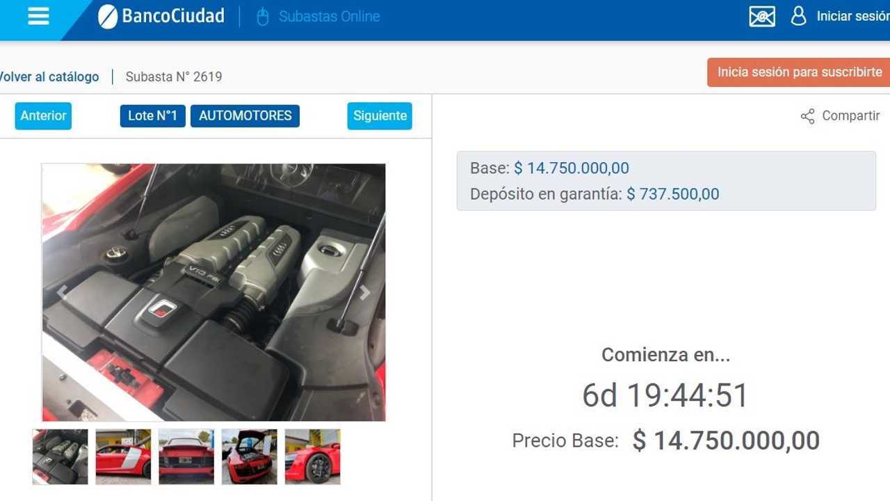 Subastan nuevamente el Audi R8 que fue patrullero.