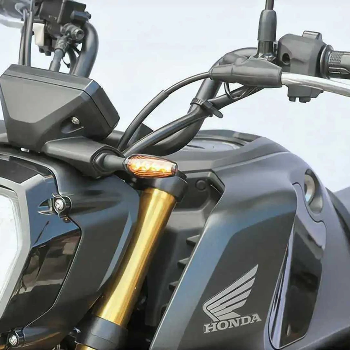 thumbnail image 2 of LED Front Turn Signal Kit For Honda Grom MSX125 (2014-2024) - Clear Lens, Amber Light, Flush Mount 2 of 3