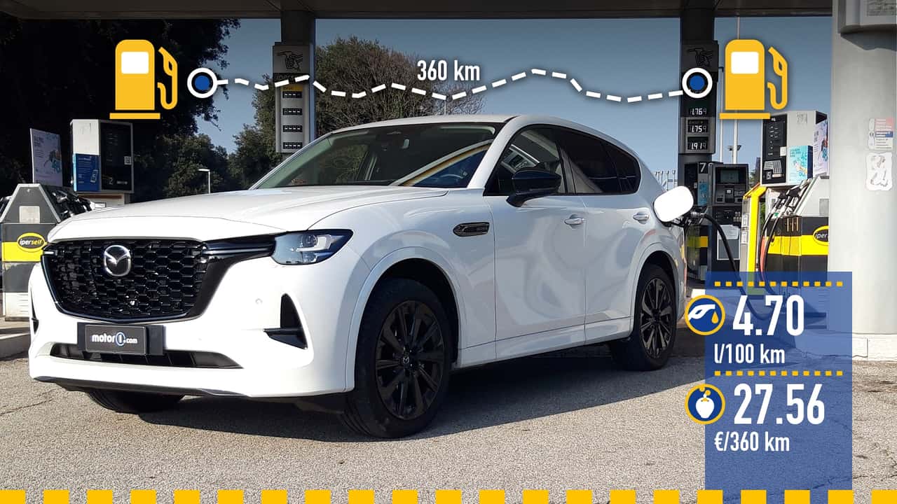 Mazda CX-60 diesel mild hybrid (2024), la prova consumi