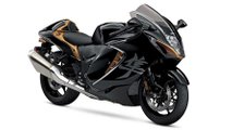 2022 Suzuki Hayabusa, Studio, Black and orange, 3/4 Front, Right