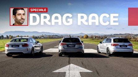 Watch Mercedes-AMG A45 drag race BMW M2 Competition and Audi RS3
