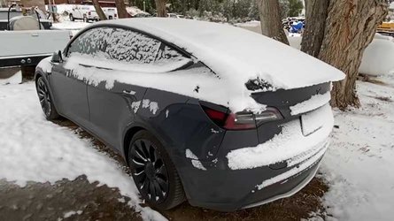 video tesla model y tested cold snow