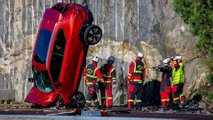 Volvo Drops Cars From Crane