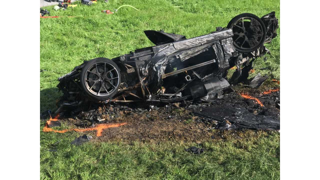 Hammond escaped the crash under his own power before the Rimac Concept One caught fire
