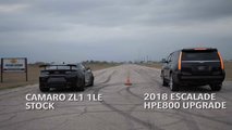 Hennessey Cadillac Escalade Vs Chevrolet Camaro ZL1 Drag Yarışı