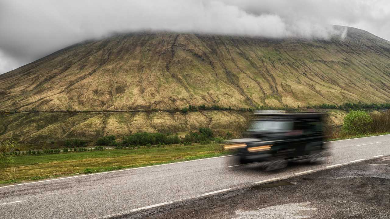 Mercedes-Benz G-Class driving through the Scottish Highlands