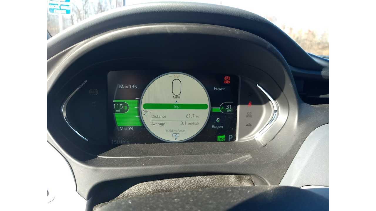 Only gained 35 miles in one hour (thank you 30-minute auto shut-off)