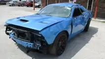 Crashed Dodge Challenger SRT Hellcat