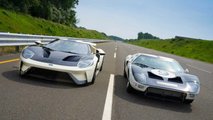 2022 Ford GT Heritage Edition And 1964 GT Prototype On Road