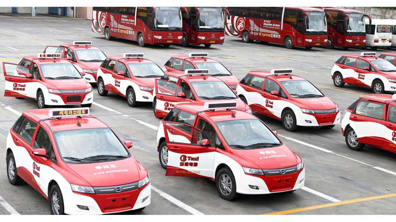 BYD e6 taxi fleet in China