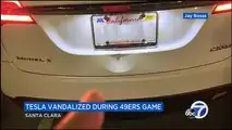 This 49ers Supporter Can't Stand A Tesla, Kicks Its Back Door