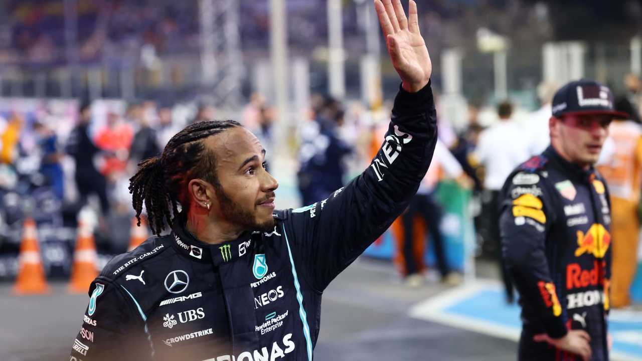 Lewis Hamilton, Mercedes, 2nd position, waves to fans from Parc Ferme