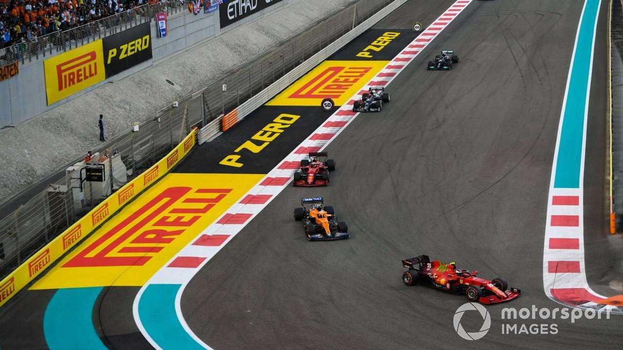 Charles Leclerc leads Lando Norris and Carlos Sainz Jr at Abu Dhabi GP 2021