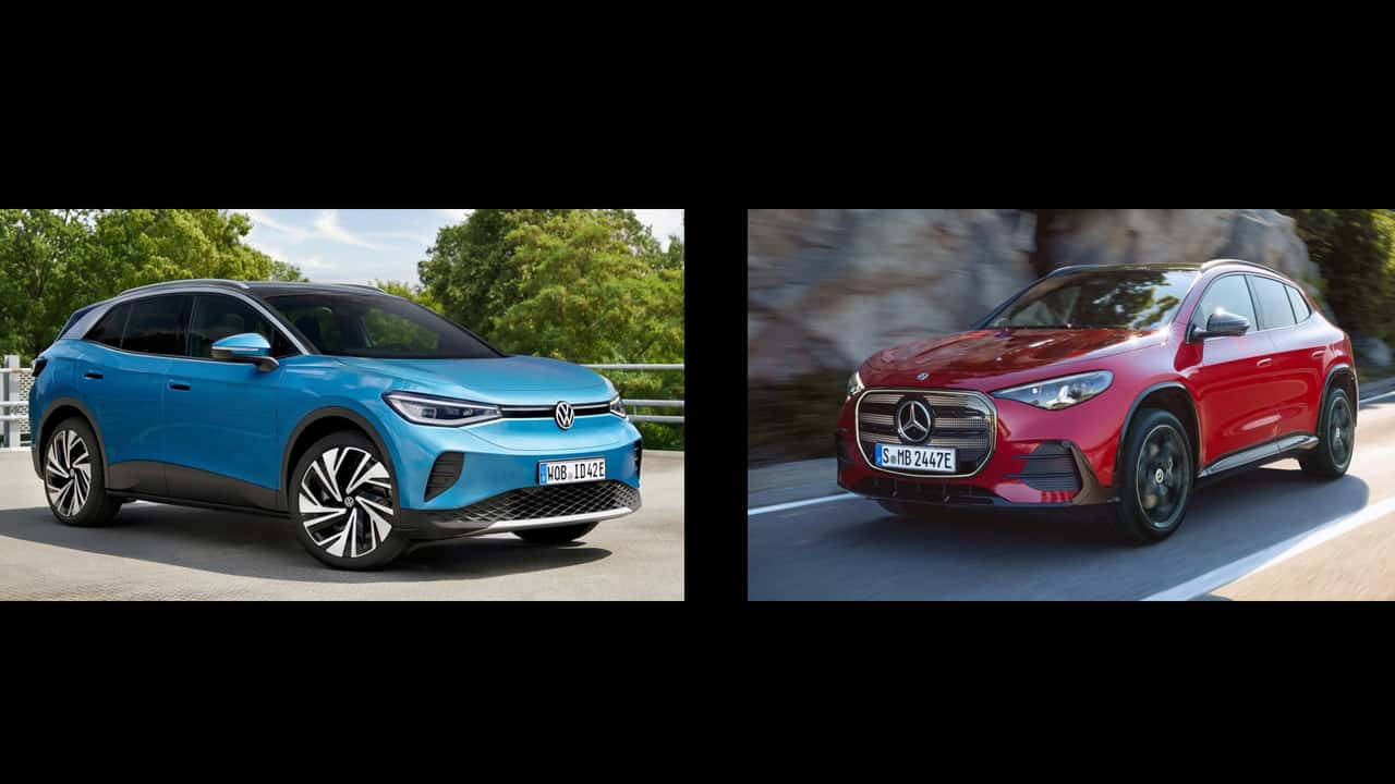 Collage: VW ID.4 und Mercedes GLA elektrisch