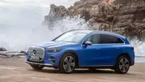 Mercedes GLC EQ Avantgarde (2026) in Klarblau Metallic: Das Exterieur