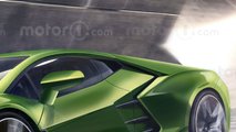 Lamborghini V12 PHEV, render de Motor1.com