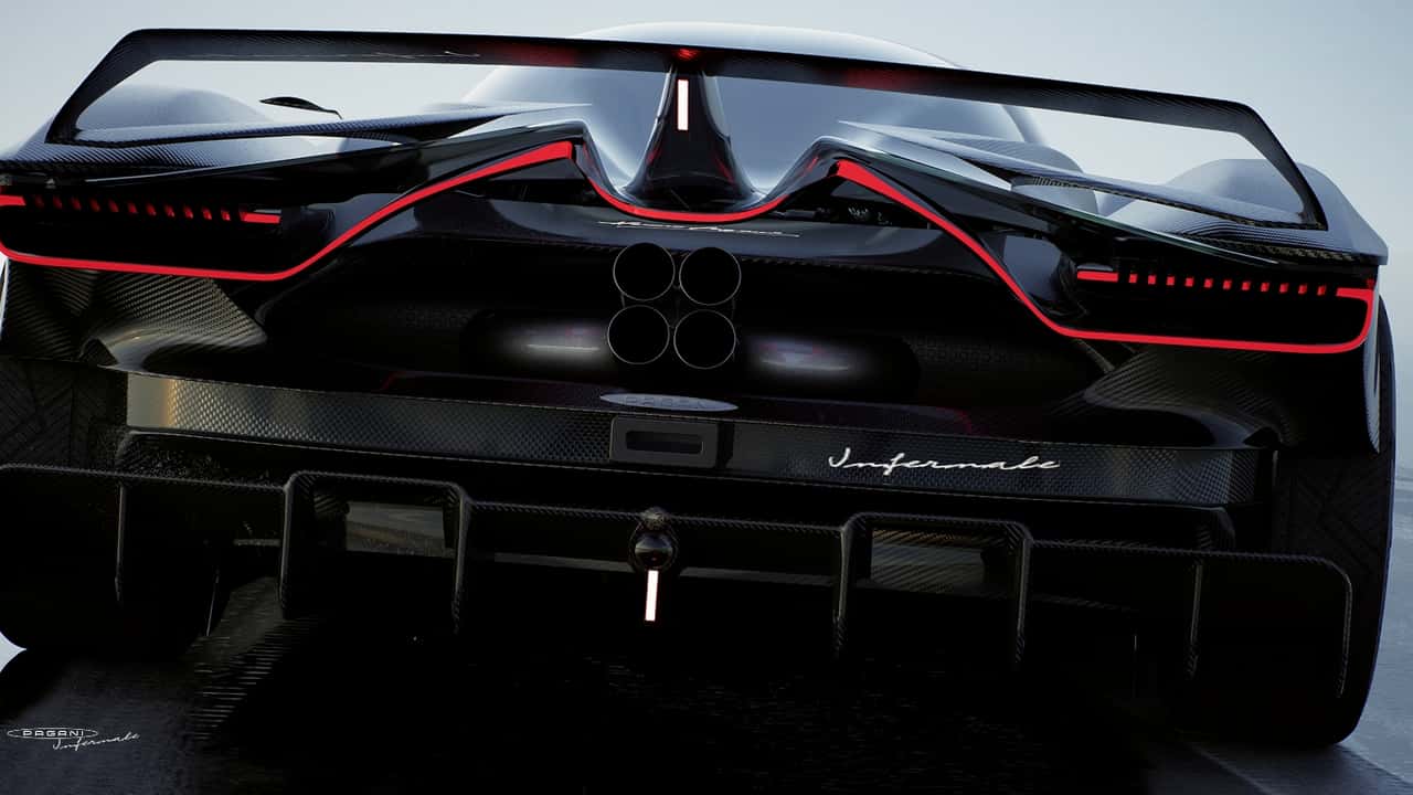 Pagani Infernal concept rear lighting detail
