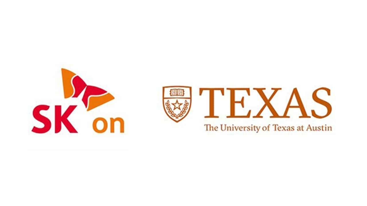 Logos von SK On und der University of Texas in Austin