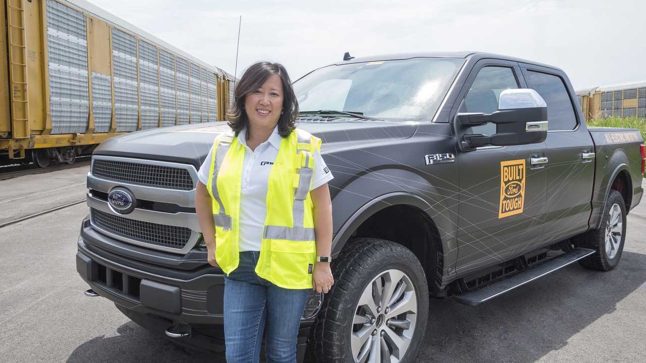 Ford F-150 EV prototype towing