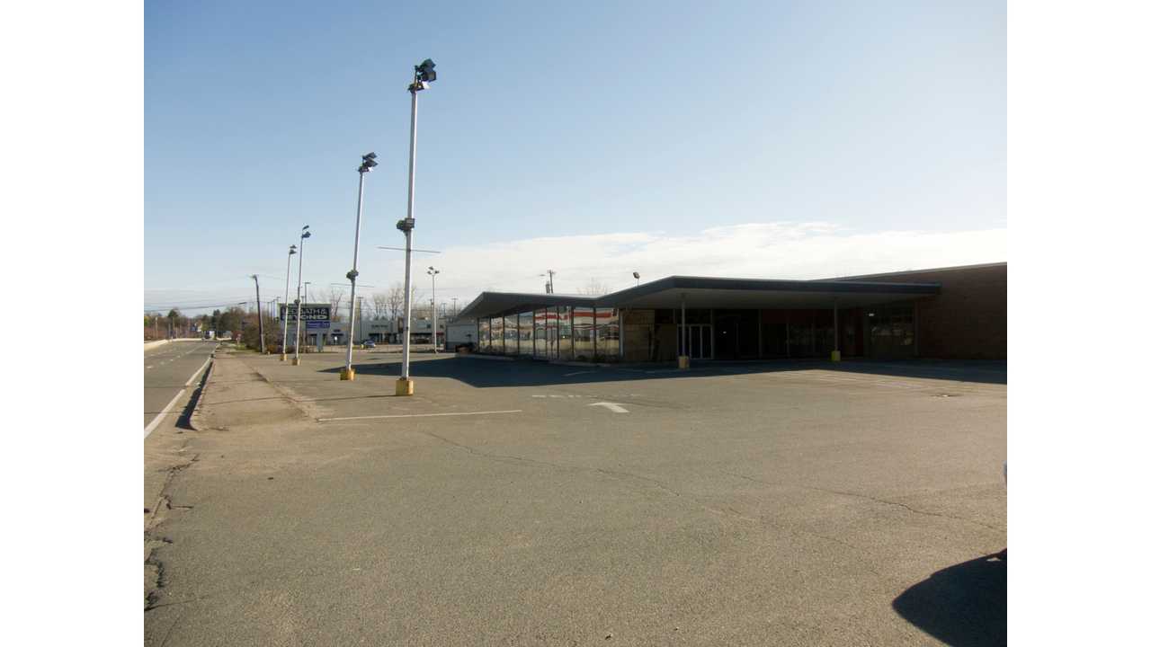 Tesla Supercharger site, looking NE from Providence Highway