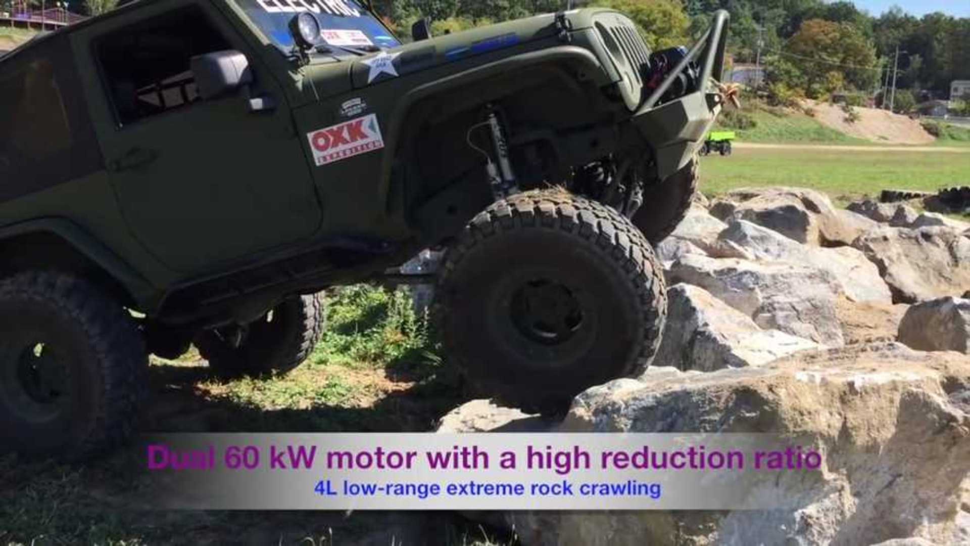 Electric Jeep Wranglers Put Off Roading Petrol Counterparts In Their Electric Jeep Wranglers Put Off Roading Petrol Counterparts In Their Place Video