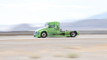 Volvo hybrid truck, Mean Green, sets new world speed records on April 27, 2012