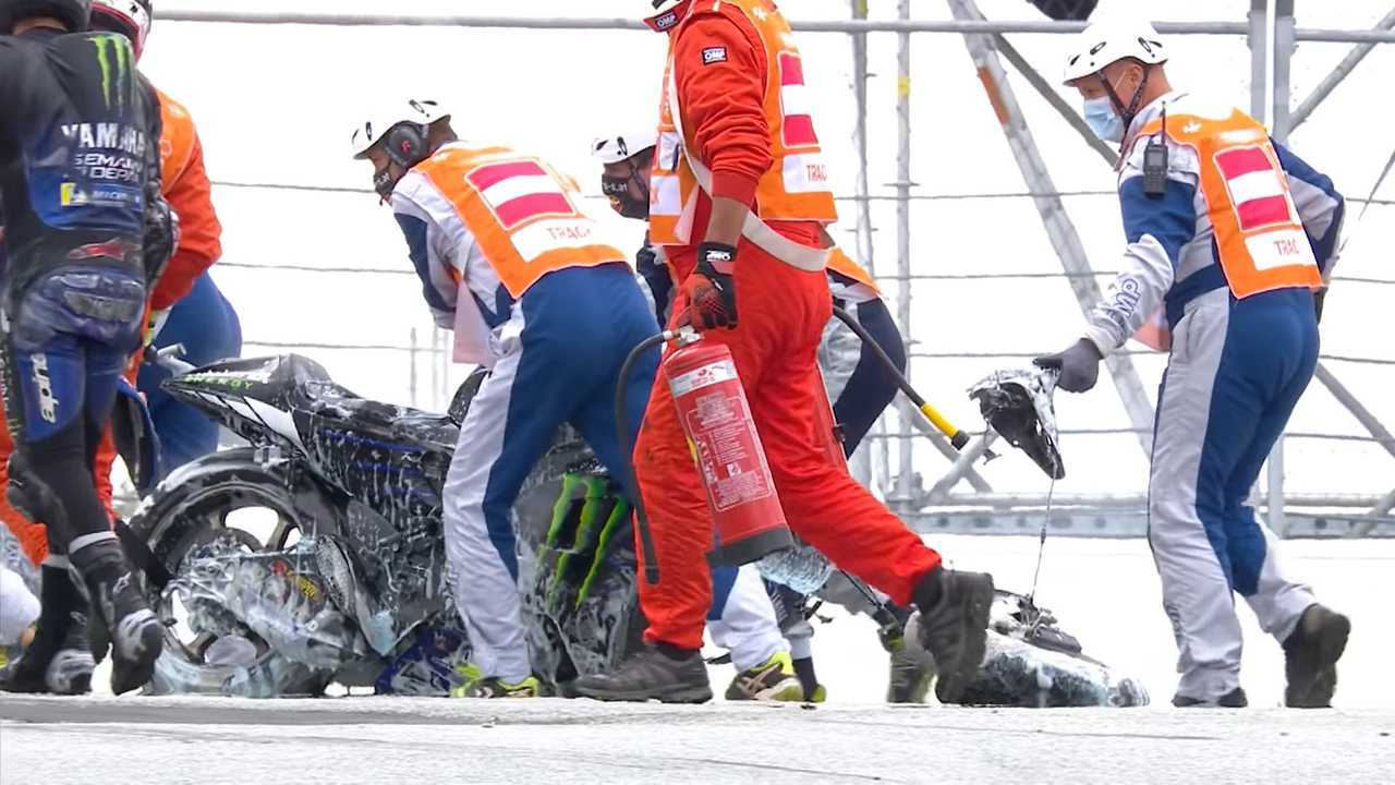 MotoGP Viñales 2020 Styrian GP Crash - Bike Aftermath