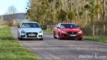 Essai comparatif - Hyundai i30 N / Honda Civic Type R (2017)