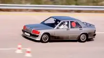 Mercedes-Benz 190 E 2.3-16 der Baureihe W 201. Weltrekordfahrten in Nardò (Italien) vom 11. bis 21. August 1983