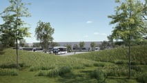 ´So soll der Busbahnhof des geplanten Werks einmal aussehen