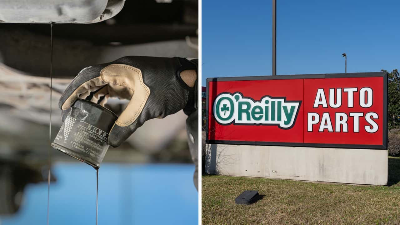 Man brings used motor oil be recycled at O’Reilly. Then he bring something else too
