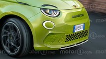 Abarth 500 elettrica, il render