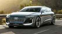 Audi A6 Avant E-Tron Concept Angle Avant Sur Route Soleil