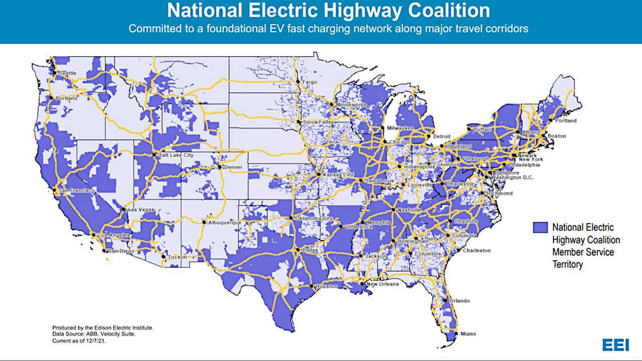 National Electric Highway Coalition Map - December 2021