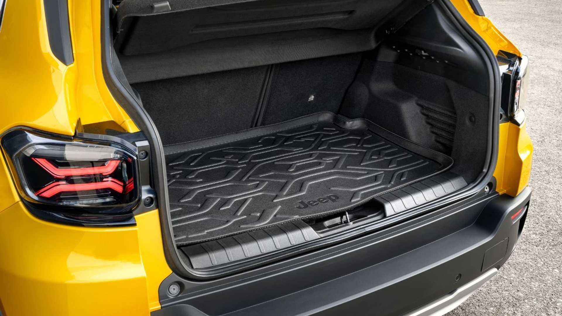 De bagageruimte van het Jeep Avenger 2026 automodel