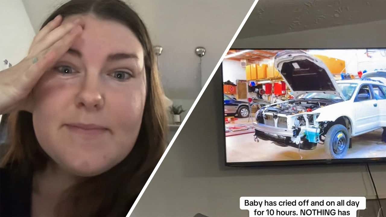 Woman can’t get her baby to stop crying. Then she turns on mechanic sounds on YouTube