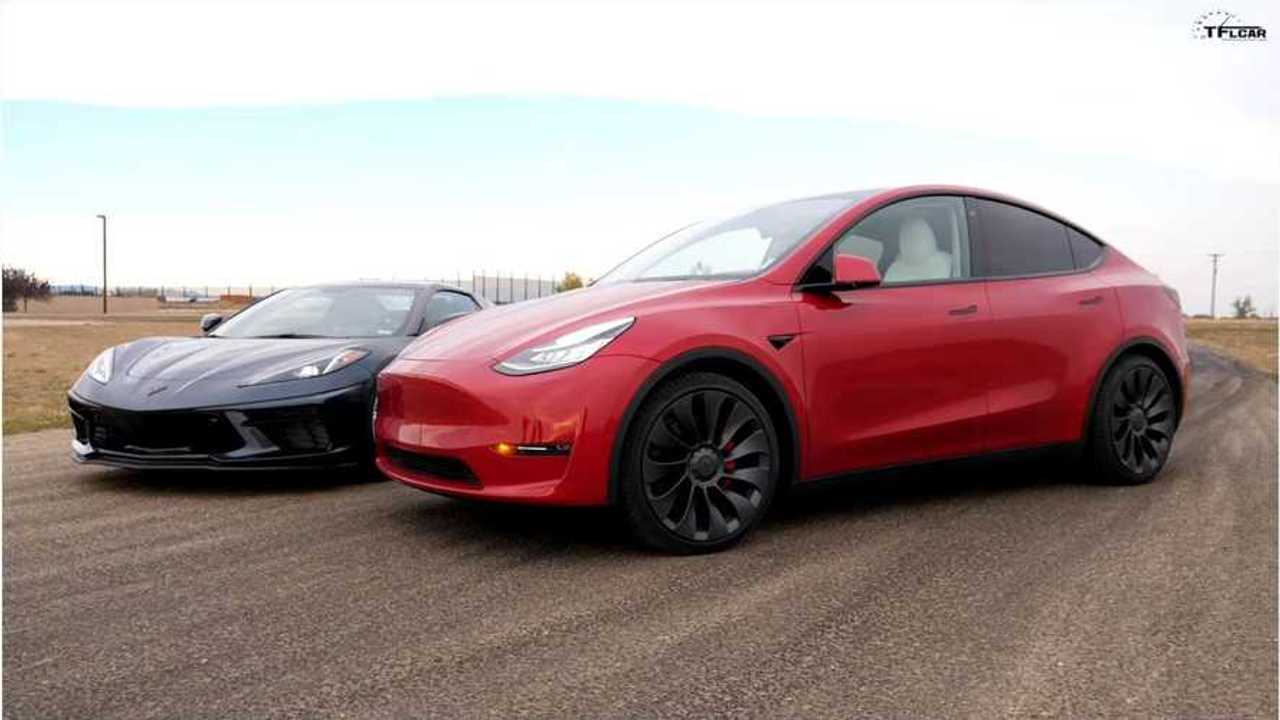tesla model y vs chevy corvette c8 stingray