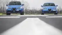 Alfa Romeo Giulia vs Alfa Romeo Stelvio drag yarışı