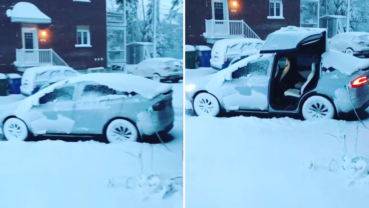Tesla Model X’in yukarı açılan kapıları karla kaplı olduğunda çalışıyor mu?